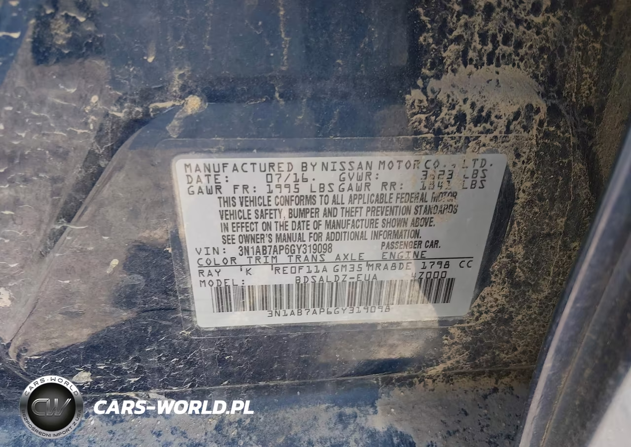 2016 Nissan Sentra Sv VIN:3N1AB7AP6GY319098 - 9