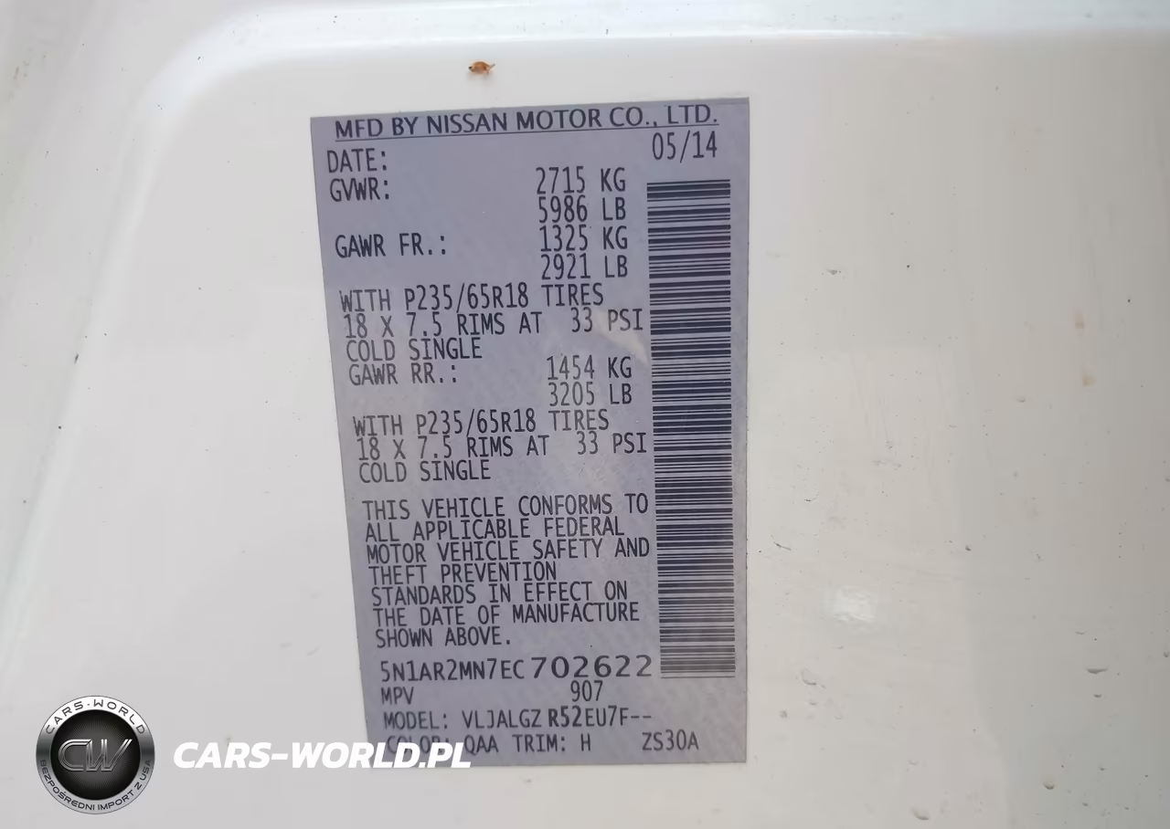 2014 Nissan Pathfinder Sl VIN:5N1AR2MN7EC702622 - 9