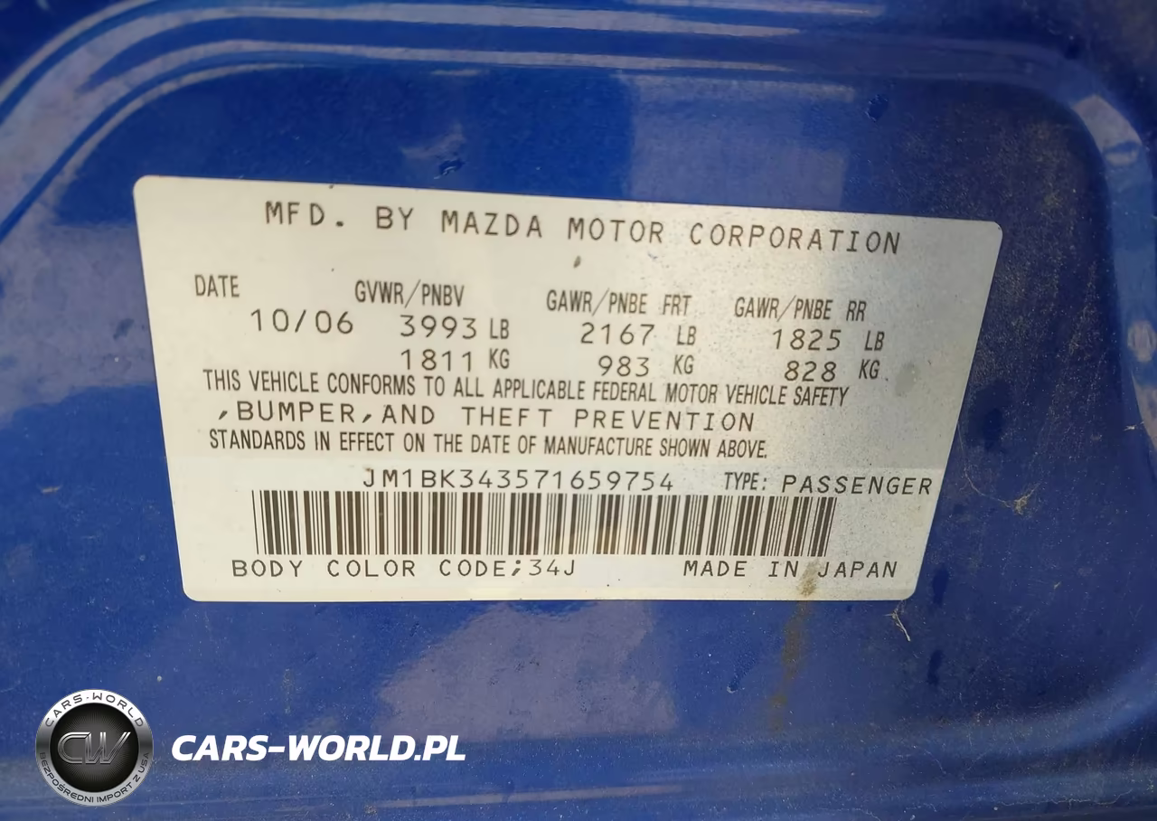 2007 Mazda Mazda3 S Touring VIN:JM1BK343571659754 - 9