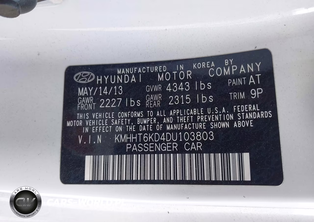 2013 Hyundai Genesis 2.0T Premium VIN:KMHHT6KD4DU103803 - 9