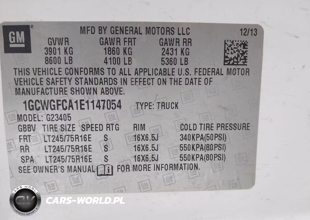 2014 Chevrolet Express 2500 Work Van VIN:1GCWGFCA1E1147054 - 9