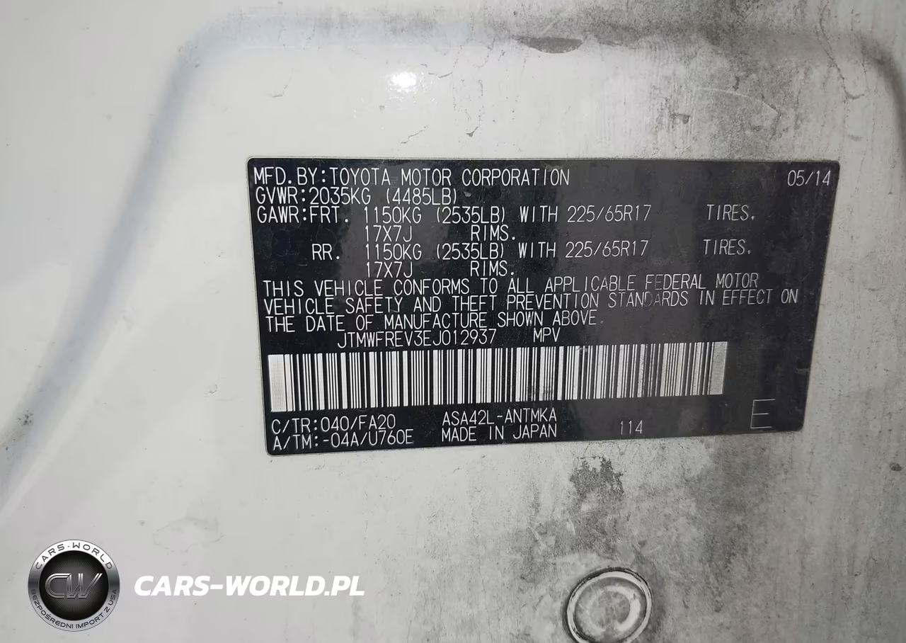 2014 Toyota Rav4 Xle VIN:JTMWFREV3EJ012937 - 9