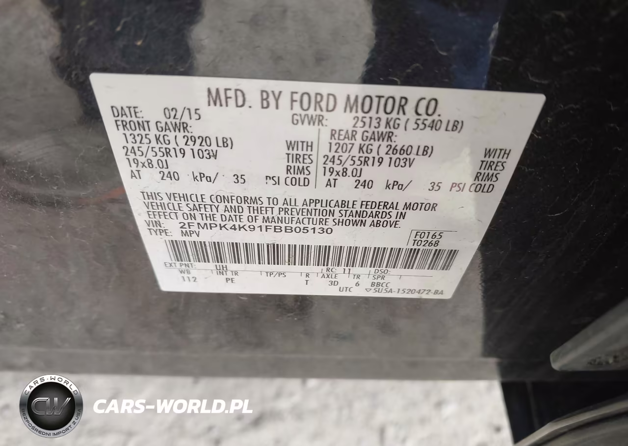 2015 Ford Edge Titanium VIN:2FMPK4K91FBB05130 - 9