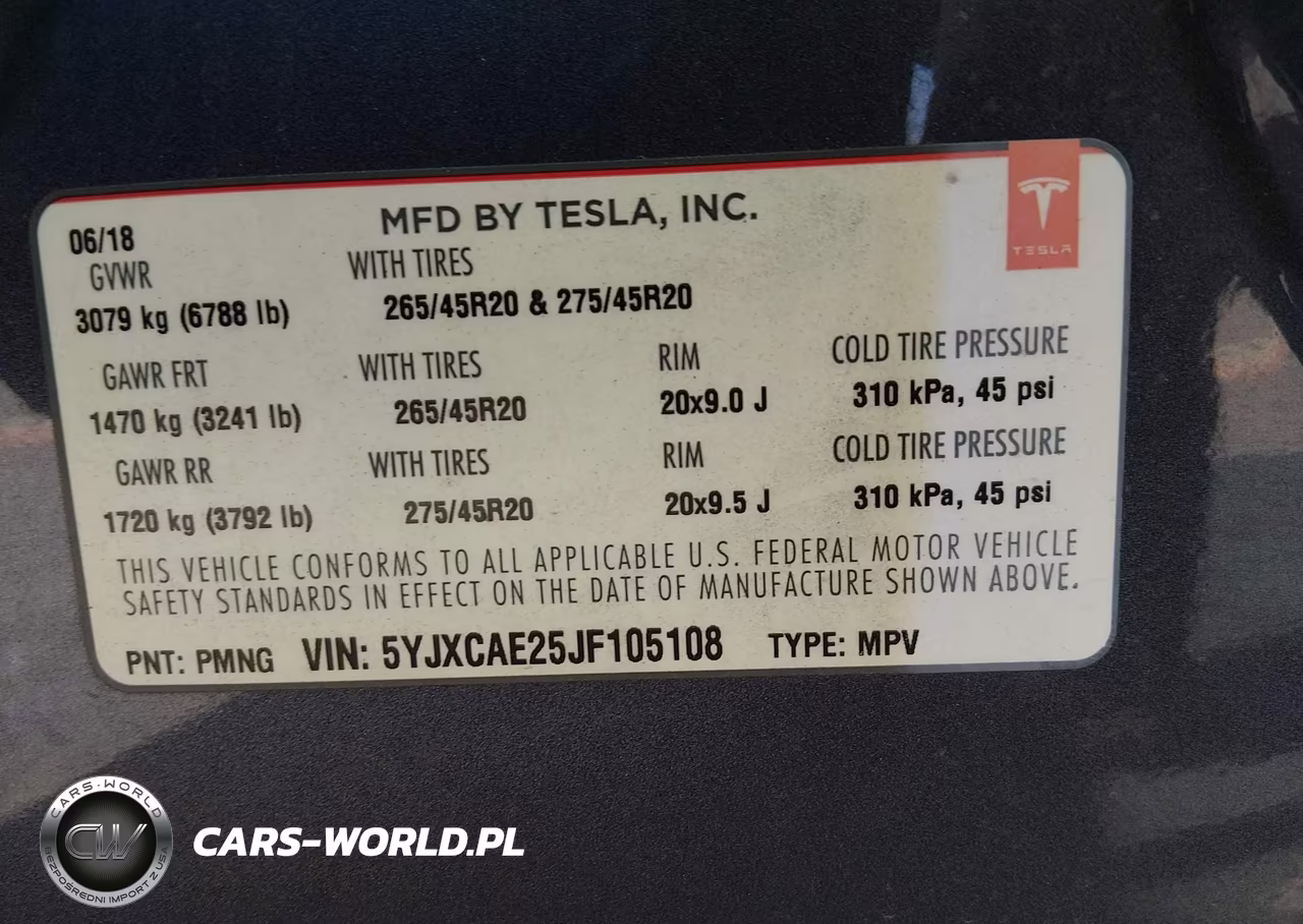 2018 Tesla Model X 100D-75D-P100D VIN:5YJXCAE25JF105108 - 9