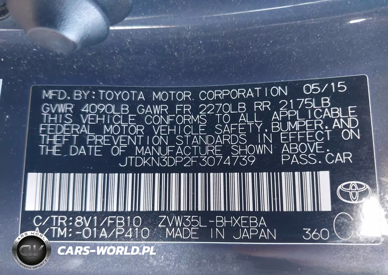 2015 Toyota Prius Plug-In VIN:JTDKN3DP2F3074739 - 9