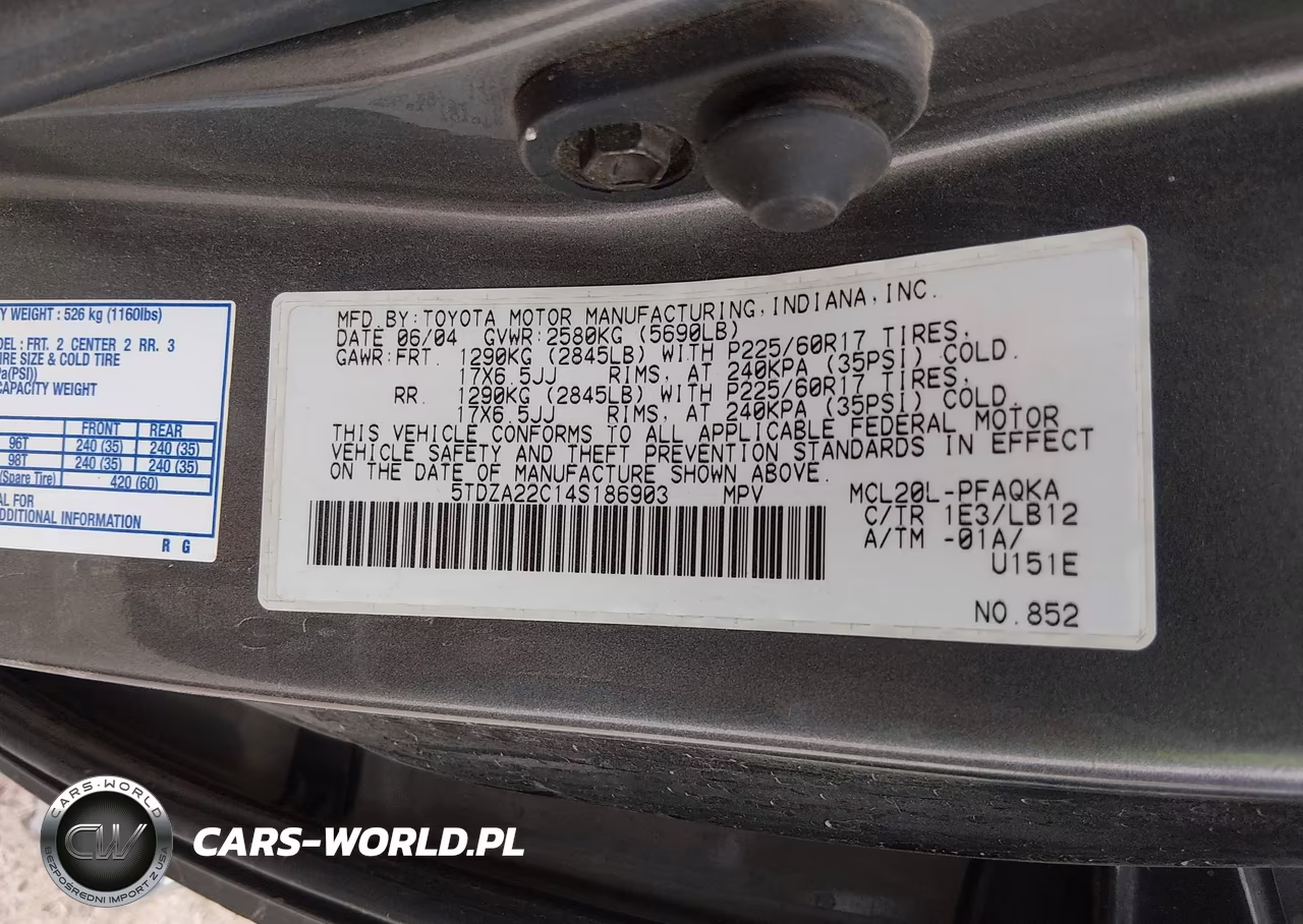 2004 Toyota Sienna Xle Limited VIN:5TDZA22C14S186903 - 9