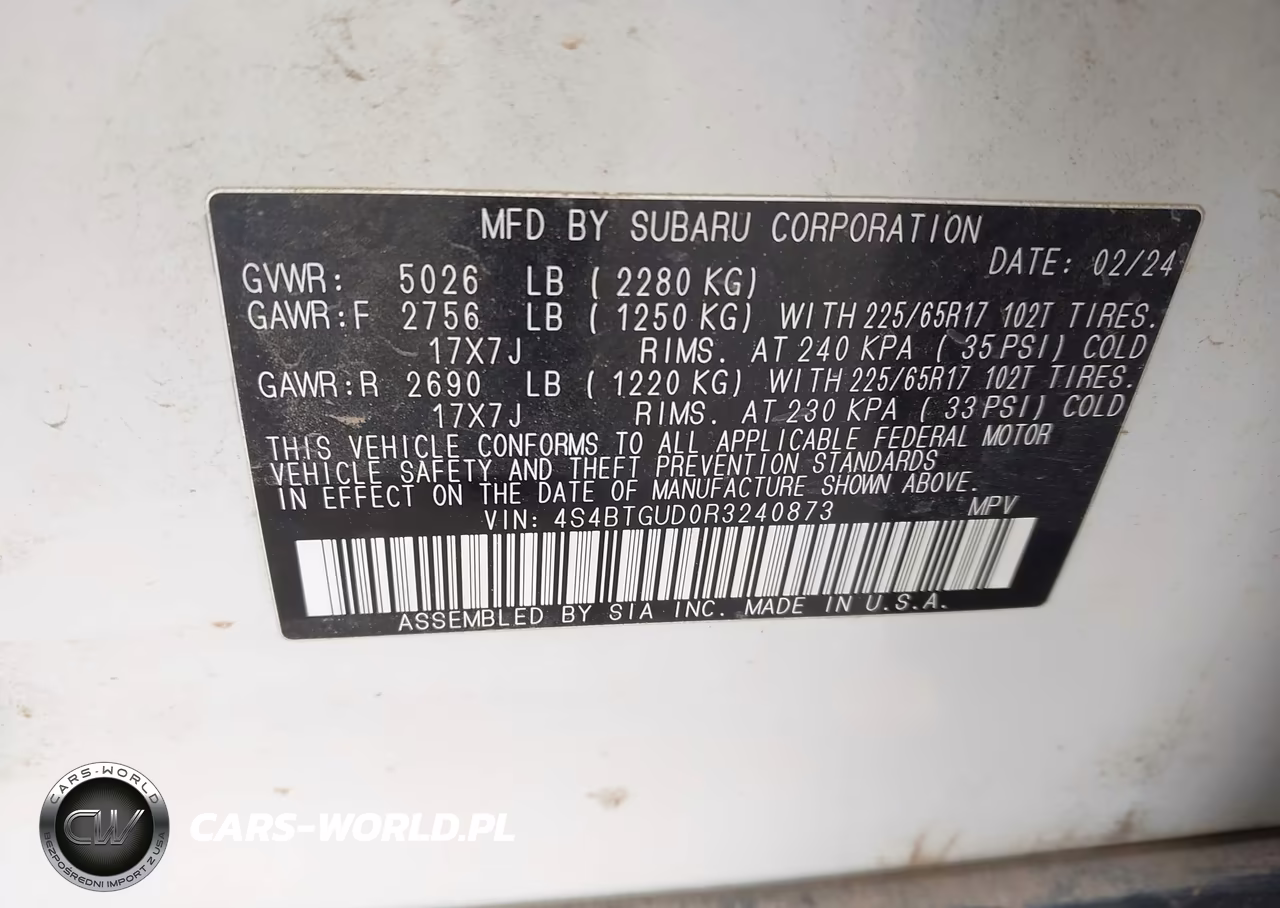 2024 Subaru Outback Wilderness VIN:4S4BTGUD0R3240873 - 9