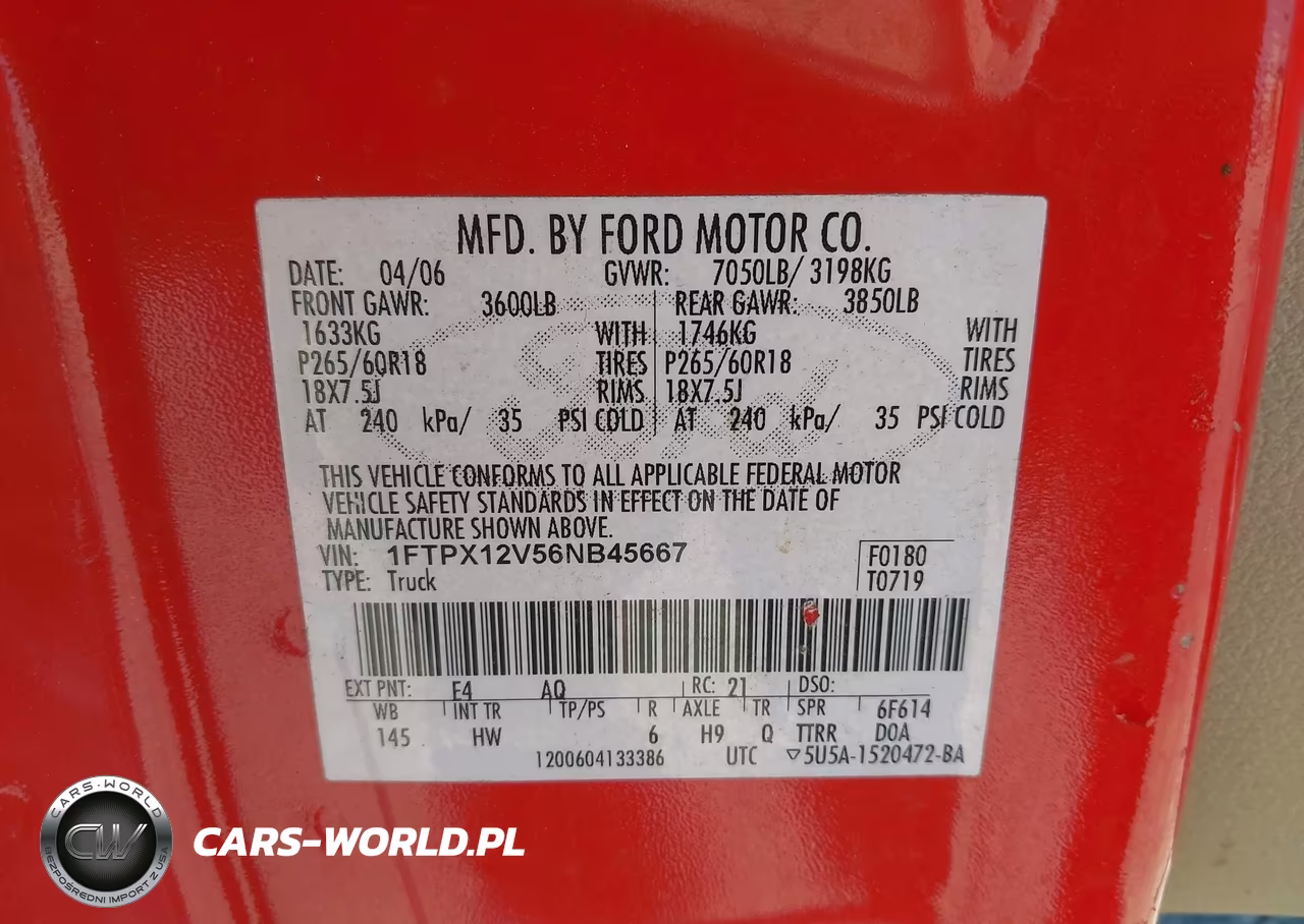 2006 Ford F-150 Lariat-Xl-Xlt VIN:1FTPX12V56NB45667 - 9