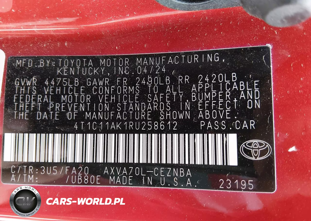 2024 Toyota Camry Le VIN:4T1C11AK1RU258612 - 9