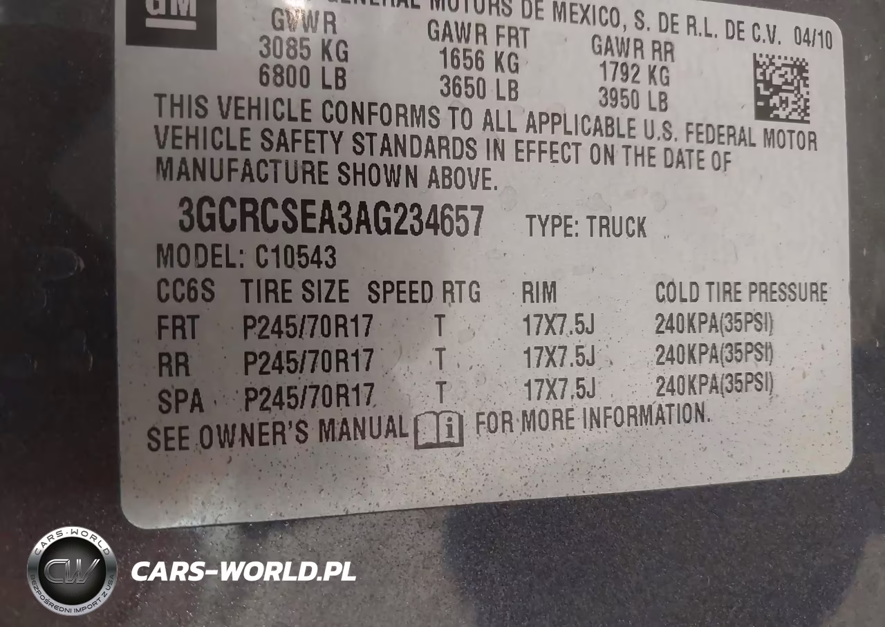 2010 Chevrolet Silverado 1500 Lt VIN:3GCRCSEA3AG234657 - 9
