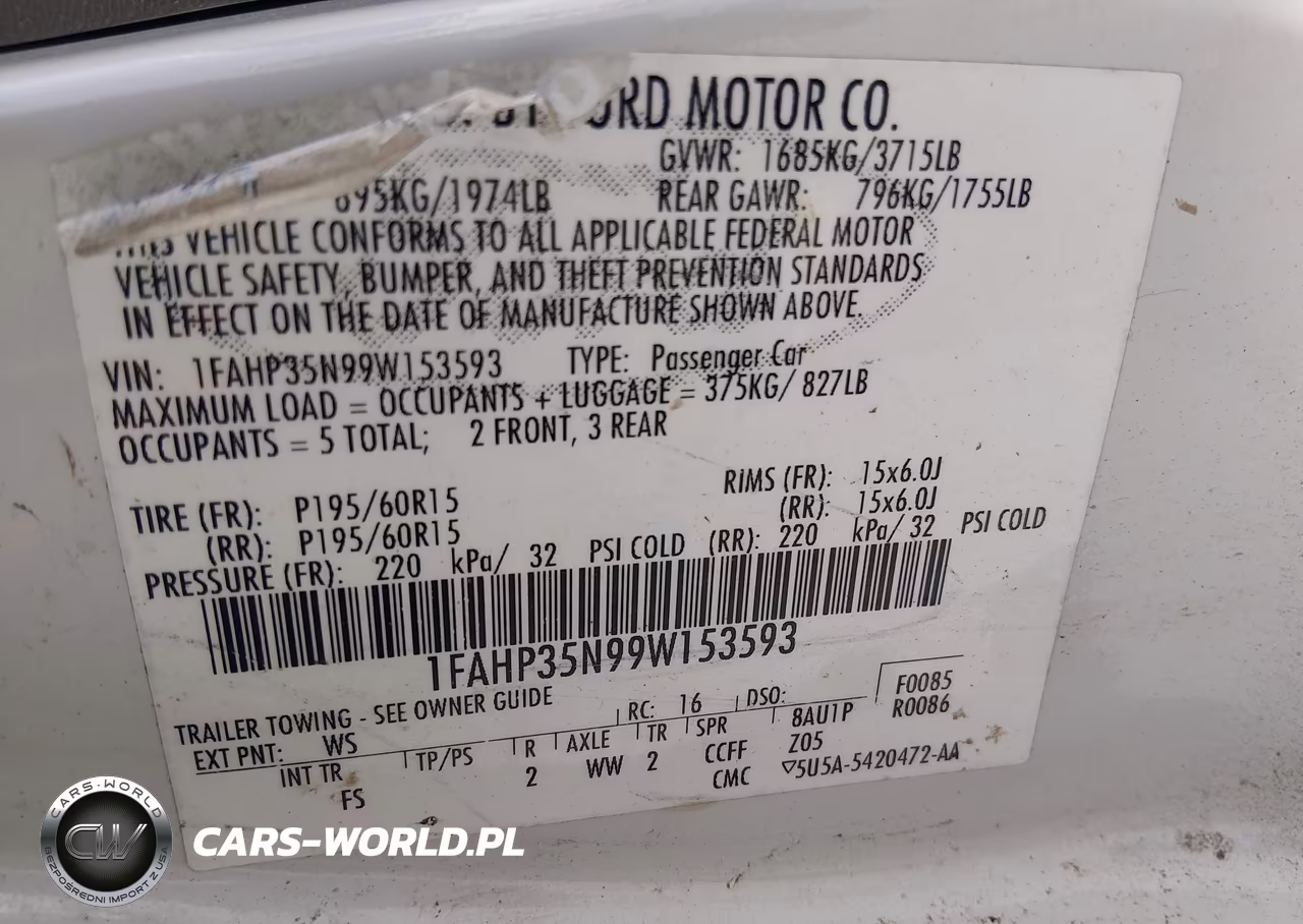 2009 Ford Focus Se VIN:1FAHP35N99W153593 - 9