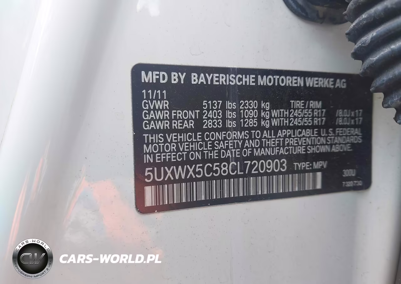 2012 BMW X3 xDrive28I VIN:5UXWX5C58CL720903 - 9