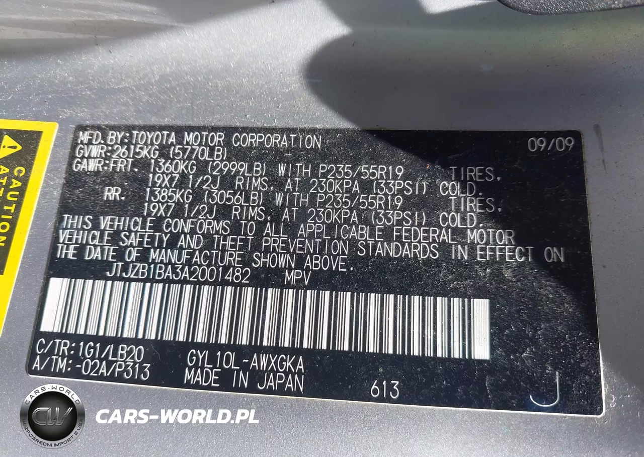 2010 Lexus Rx 450H VIN:JTJZB1BA3A2001482 - 9