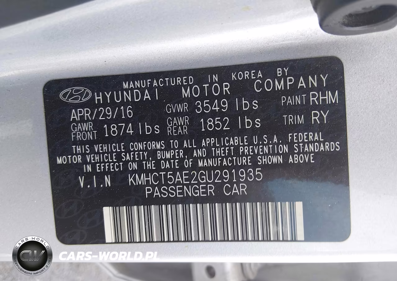 2016 Hyundai Accent Se VIN:KMHCT5AE2GU291935 - 9