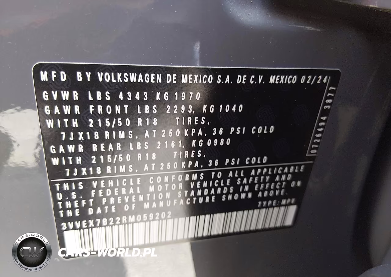 2024 Volkswagen Taos 1.5T Se VIN:3VVEX7B22RM059202 - 9