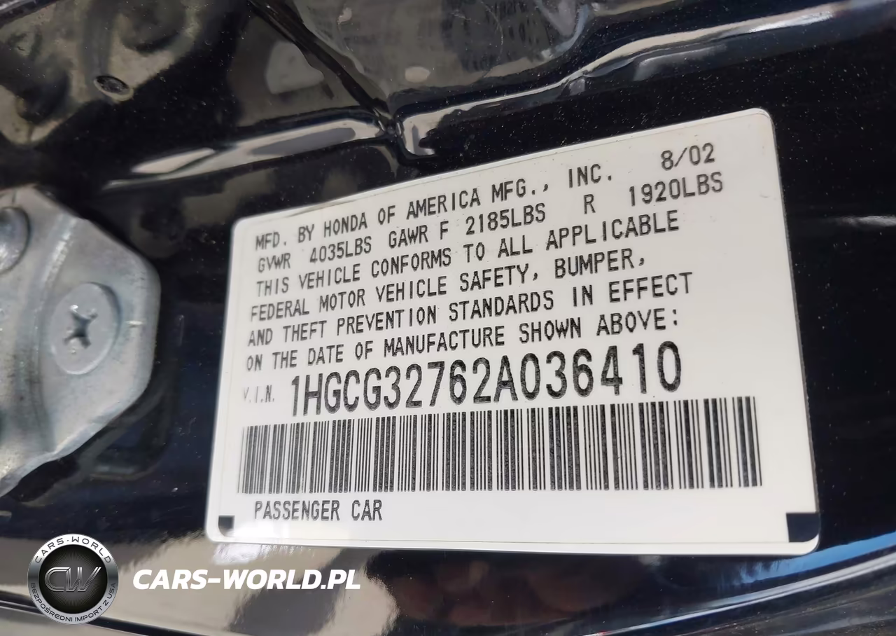 2002 Honda Accord 2.3 Ex VIN:1HGCG32762A036410 - 9