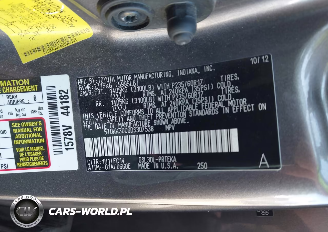 2013 Toyota Sienna Le V6 8 Passenger VIN:5TDKK3DC6DS307538 - 9