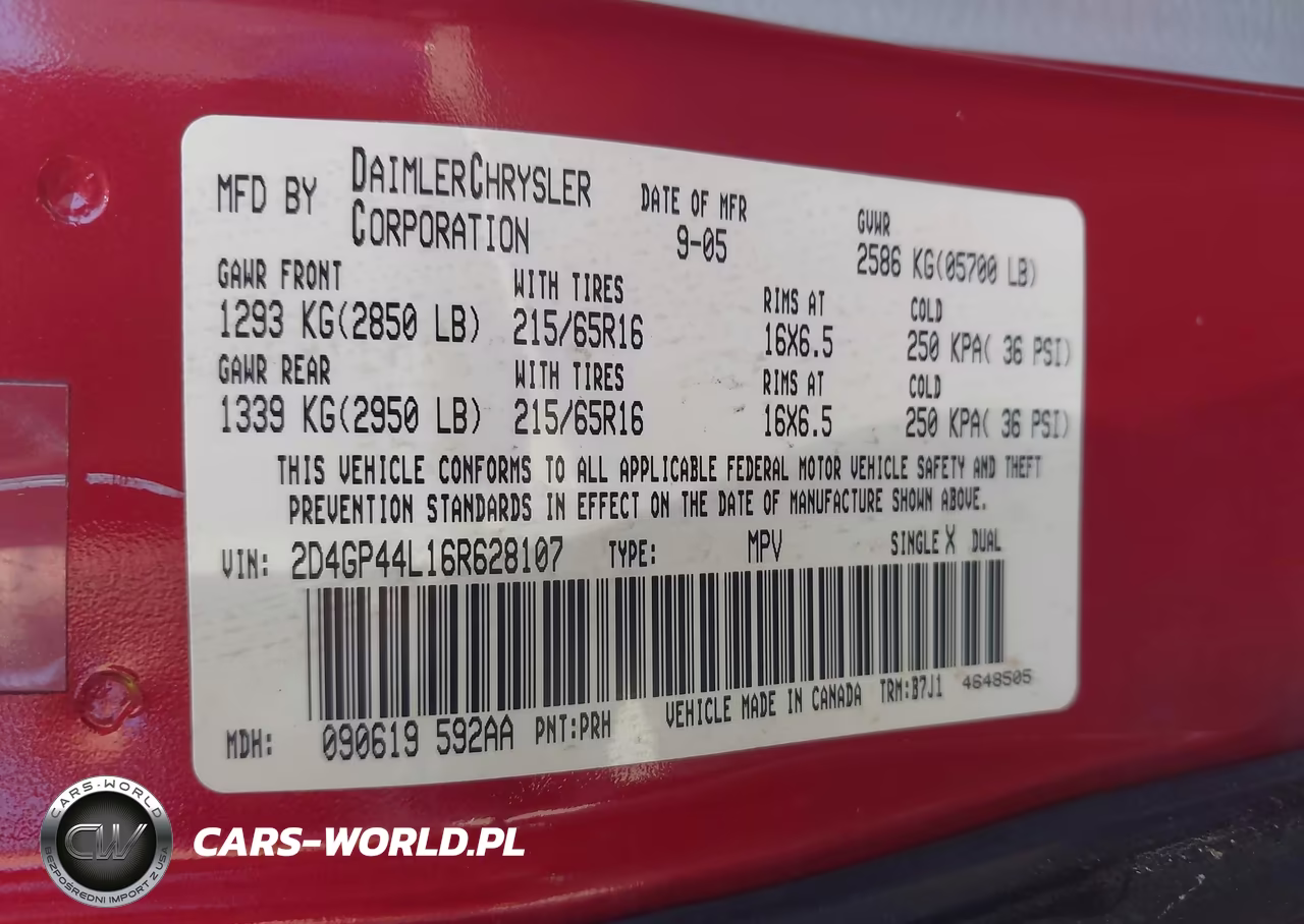 2006 Dodge Grand Caravan Sxt VIN:2D4GP44L16R628107 - 9