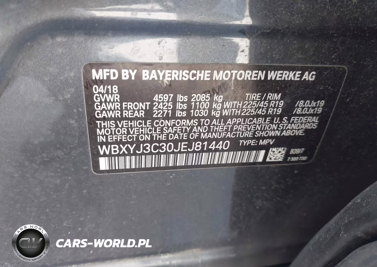 2018 BMW X2 Sdrive28I VIN:WBXYJ3C30JEJ81440 - 9