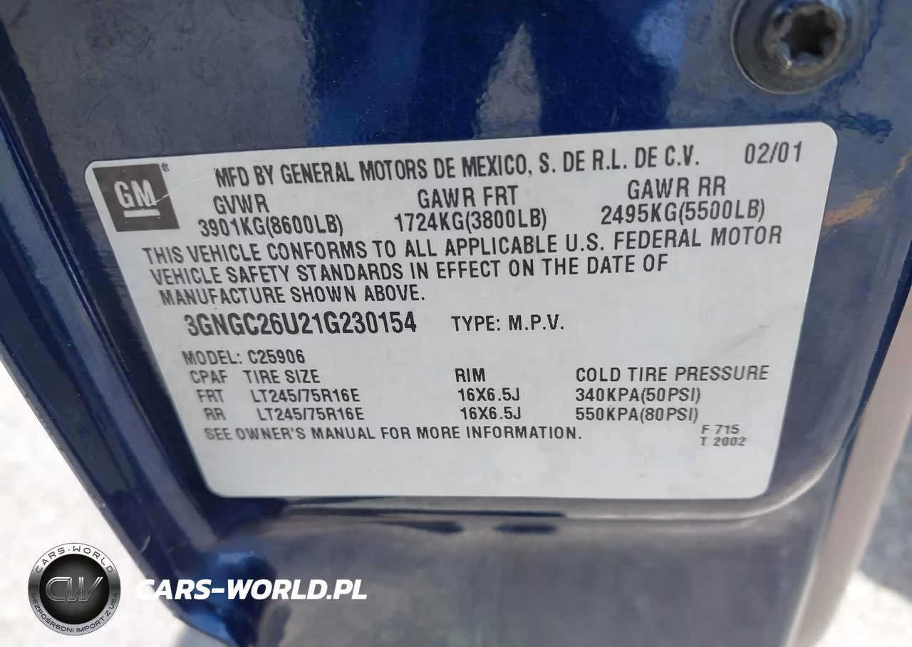 2001 Chevrolet Suburban 2500 Lt VIN:3GNGC26U21G230154 - 9