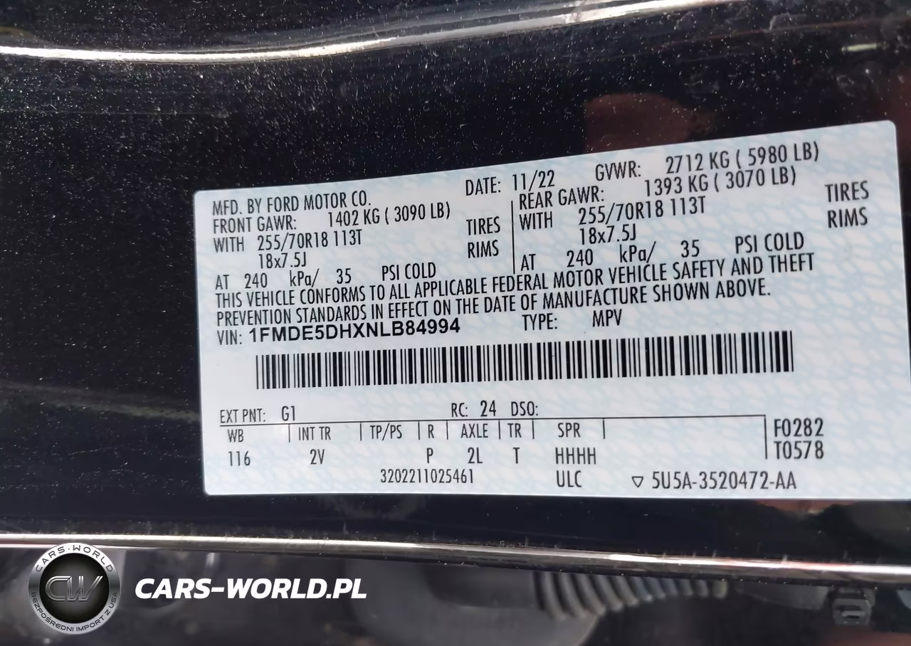 2022 Ford Bronco Outer Banks VIN:1FMDE5DHXNLB84994 - 9