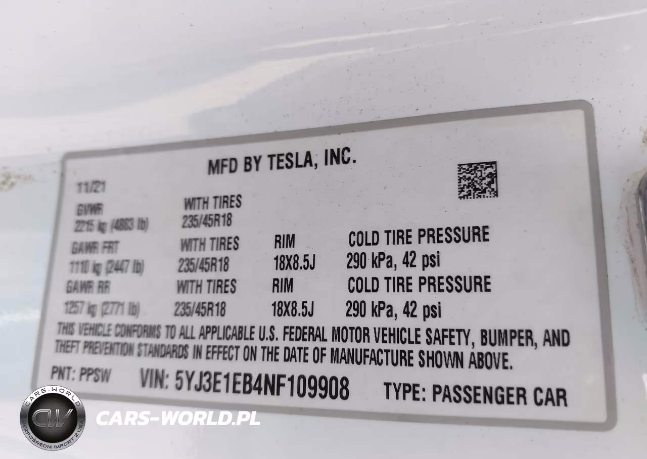2022 Tesla Model 3 Long Range Dual Motor All-Wheel Drive VIN:5YJ3E1EB4NF109908 - 9