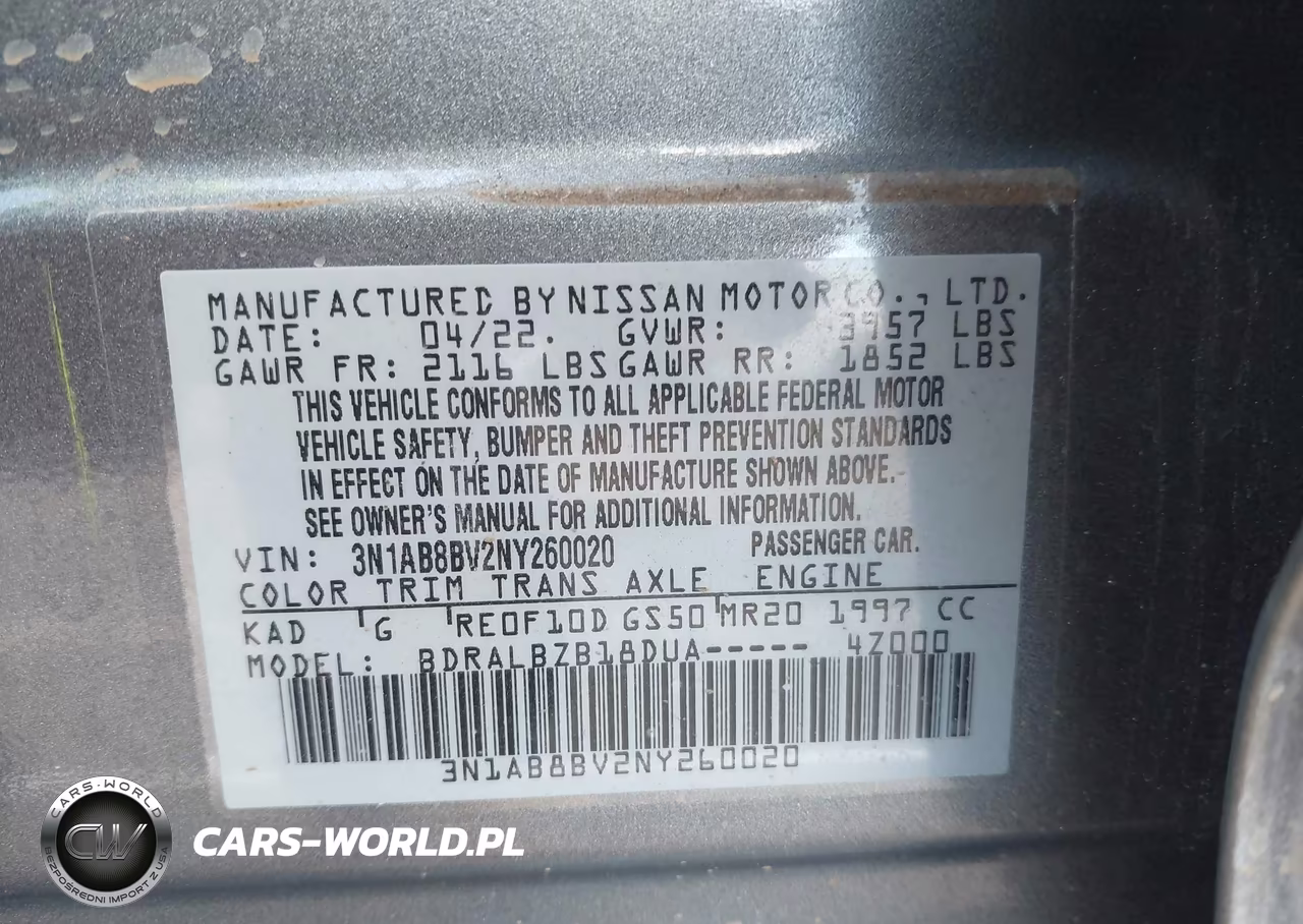 2022 Nissan Sentra S Xtronic Cvt VIN:3N1AB8BV2NY260020 - 9