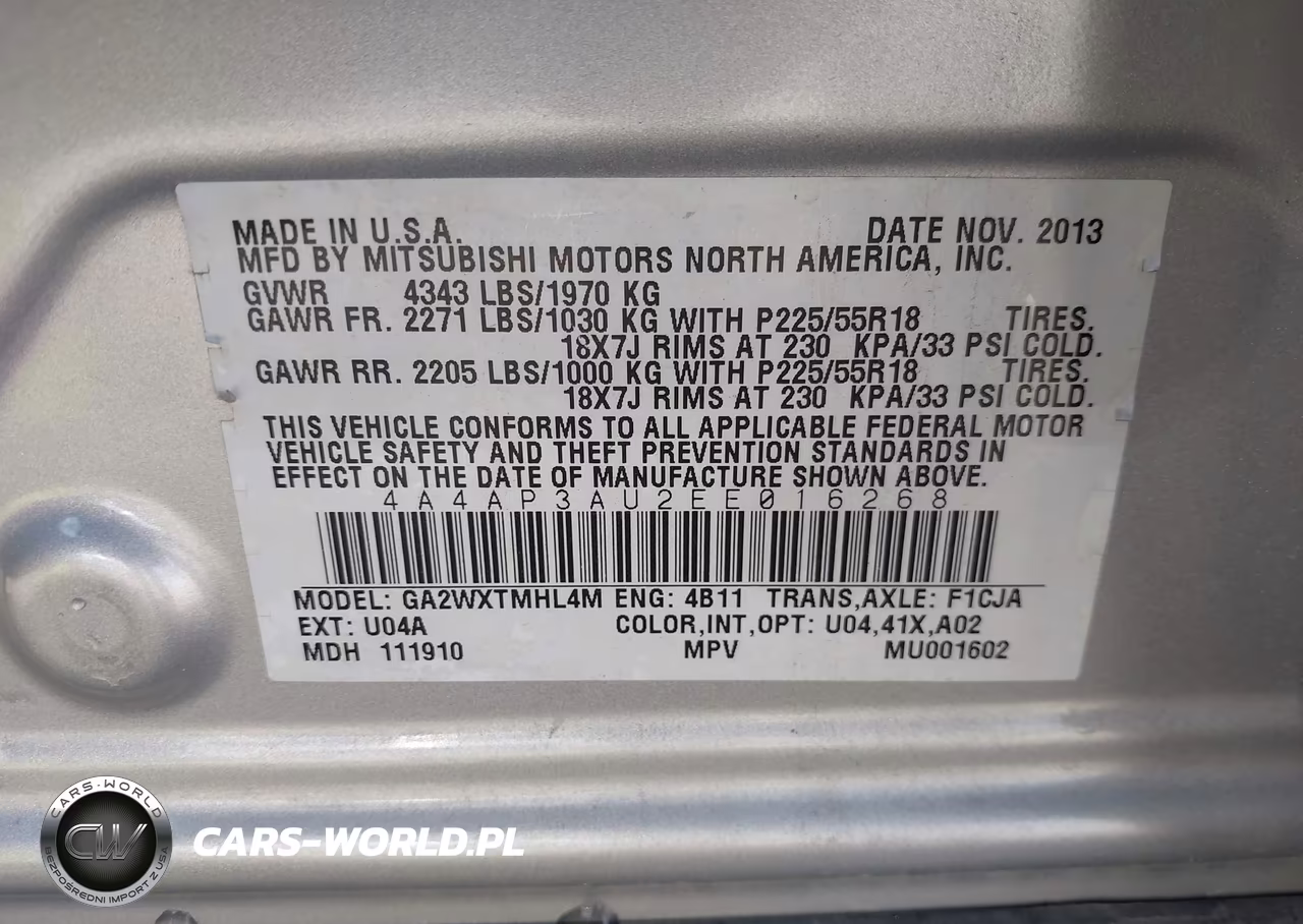 2014 Mitsubishi Outlander Sport Es VIN:4A4AP3AU2EE016268 - 9