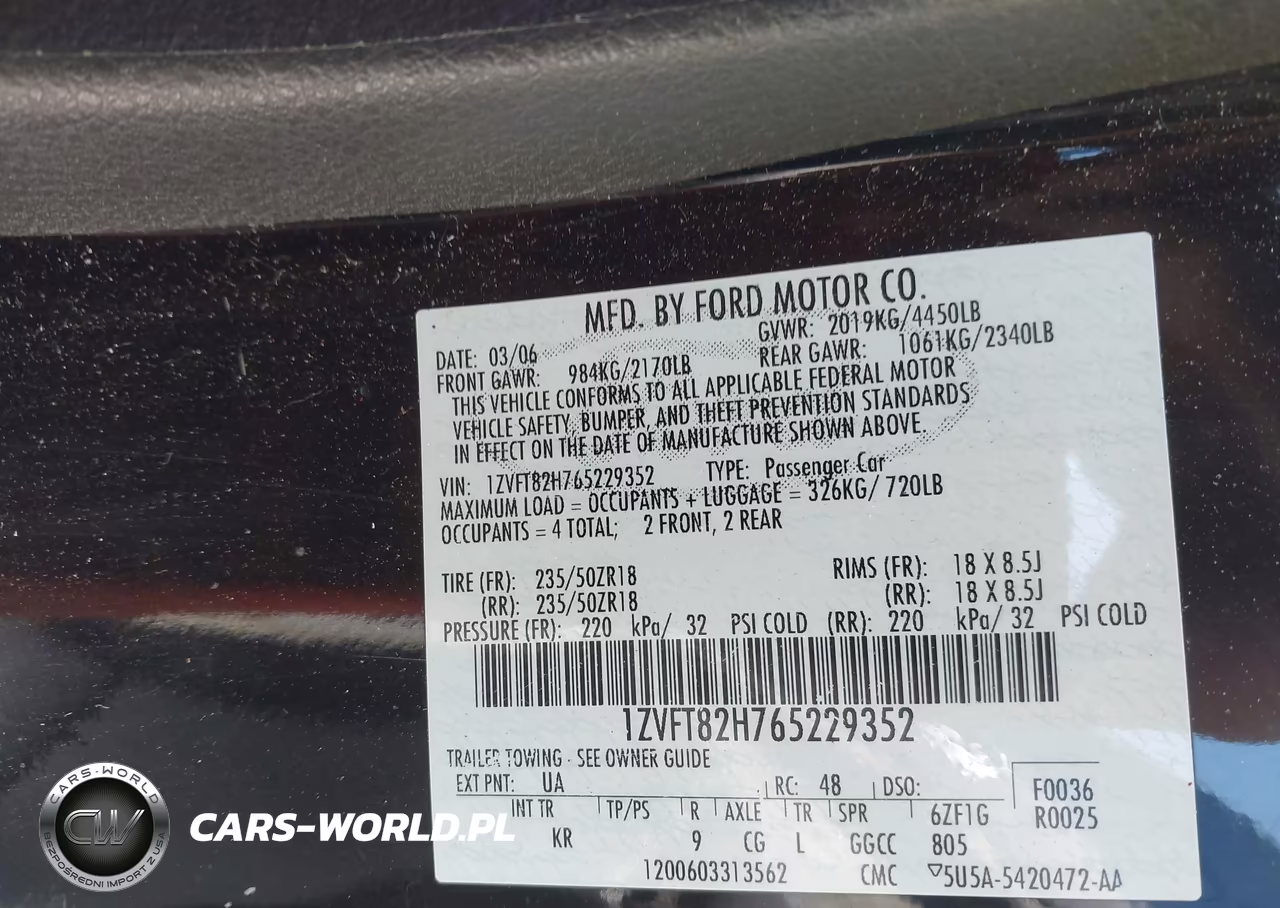 2006 Ford Mustang Gt VIN:1ZVFT82H765229352 - 9