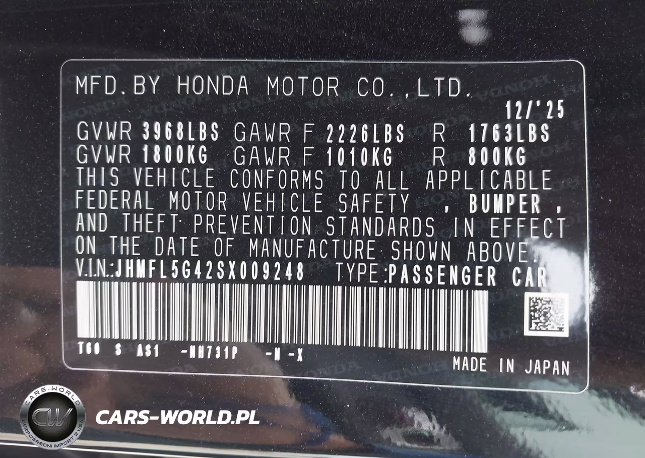 2025 Honda Civic Type R VIN:JHMFL5G42SX009248 - 9