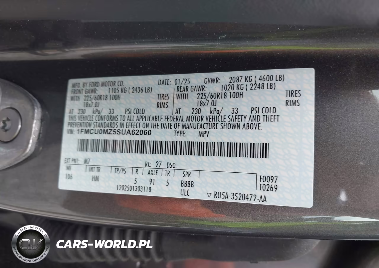 2025 Ford Escape St-Line VIN:1FMCU0MZ5SUA62060 - 9