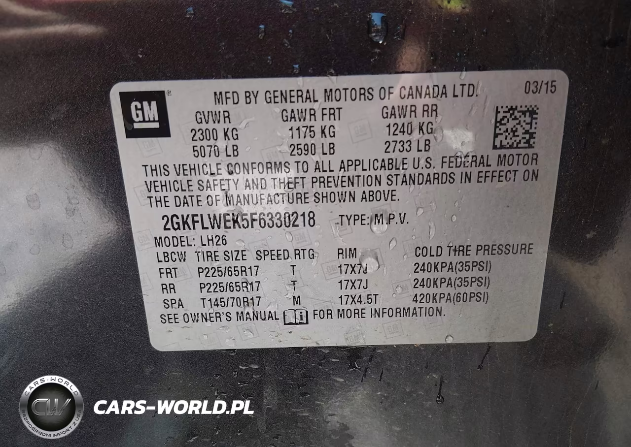2015 GMC Terrain Sle-2 VIN:2GKFLWEK5F6330218 - 9