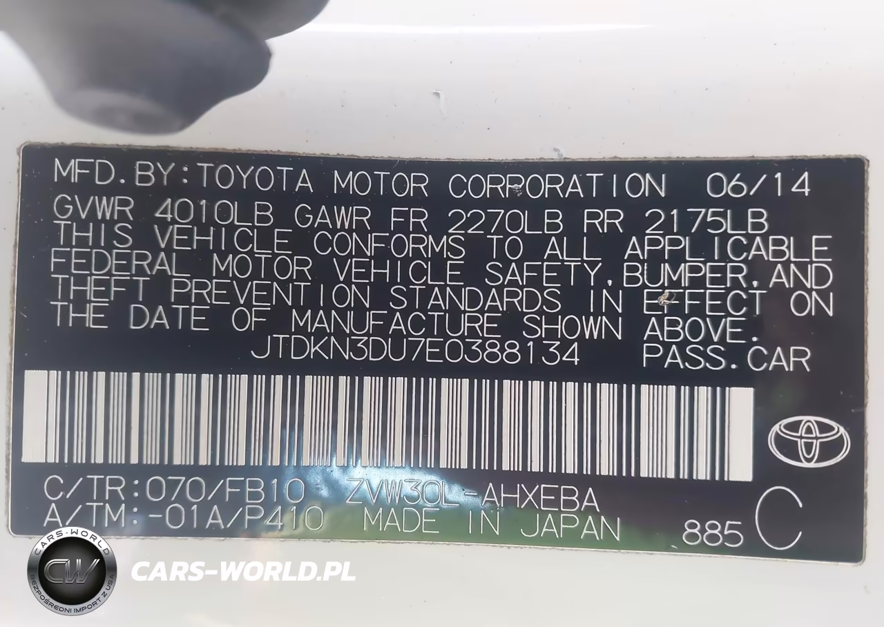 2014 Toyota Prius Three VIN:JTDKN3DU7E0388134 - 9