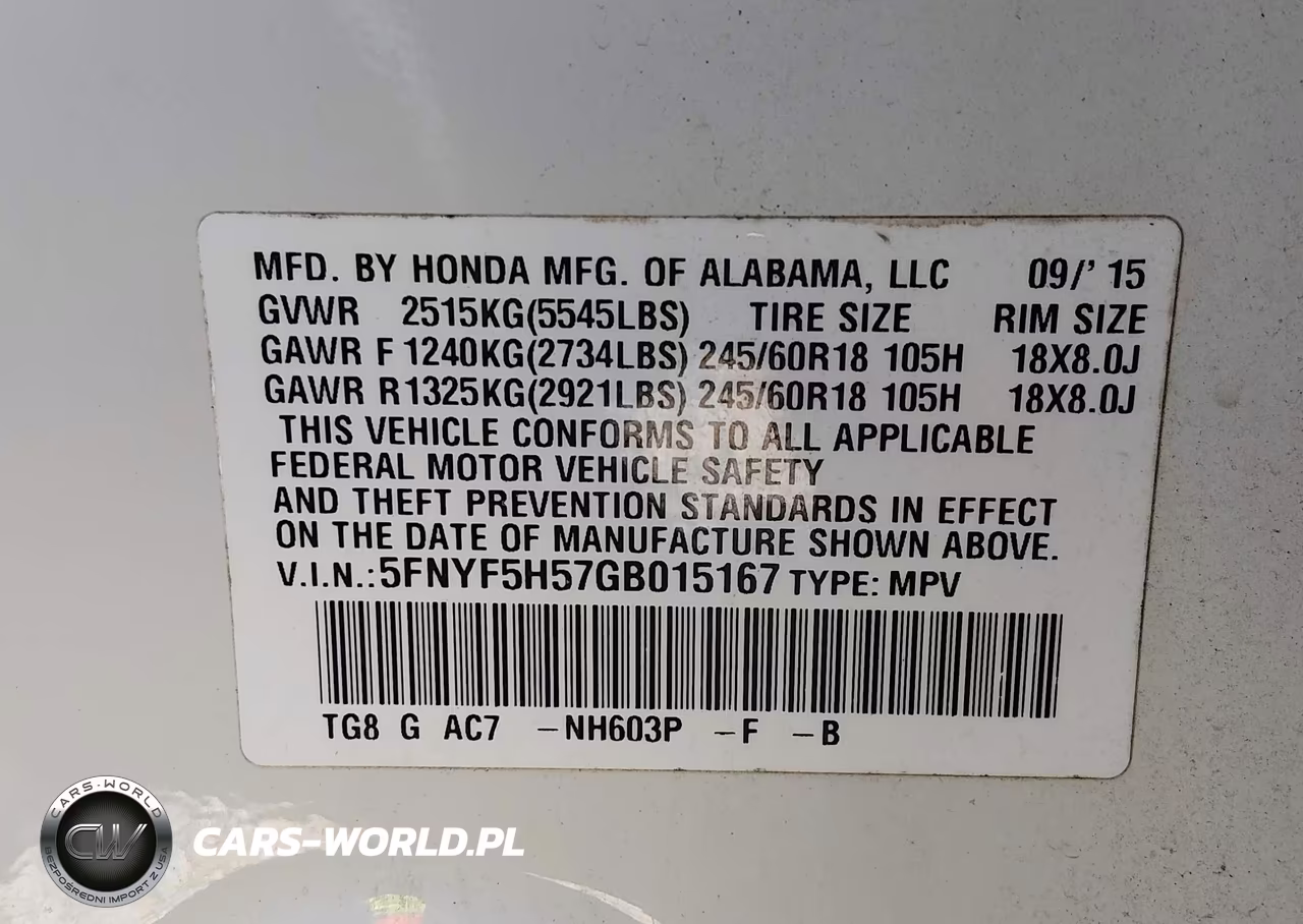 2016 Honda Pilot Ex-L VIN:5FNYF5H57GB015167 - 9