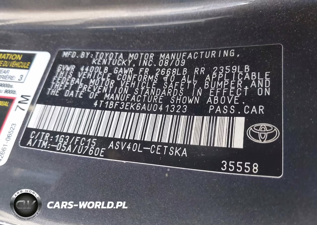 2010 Toyota Camry Se VIN:4T1BF3EK6AU041323 - 9