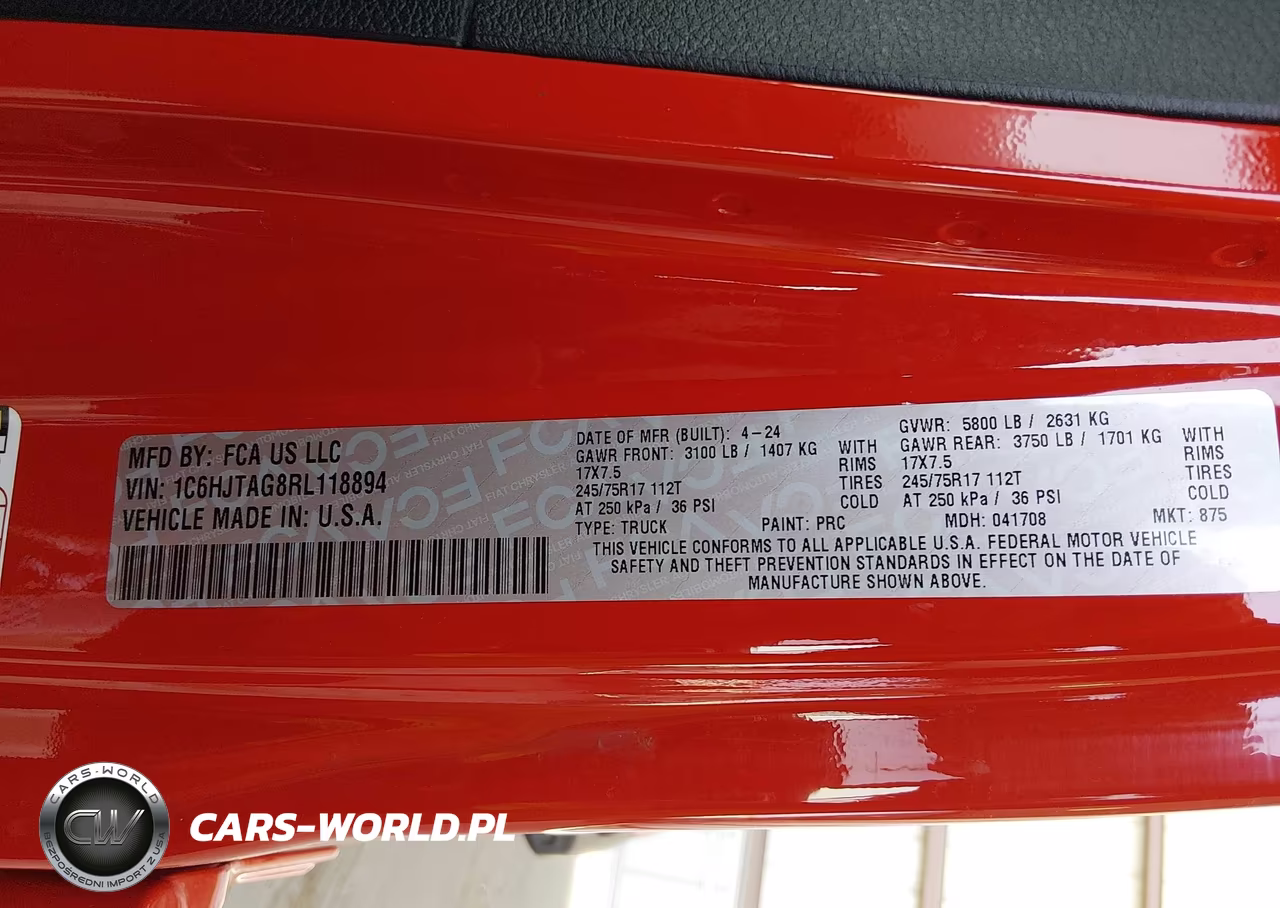 2024 Jeep Gladiator Sport S VIN:1C6HJTAG8RL118894 - 9