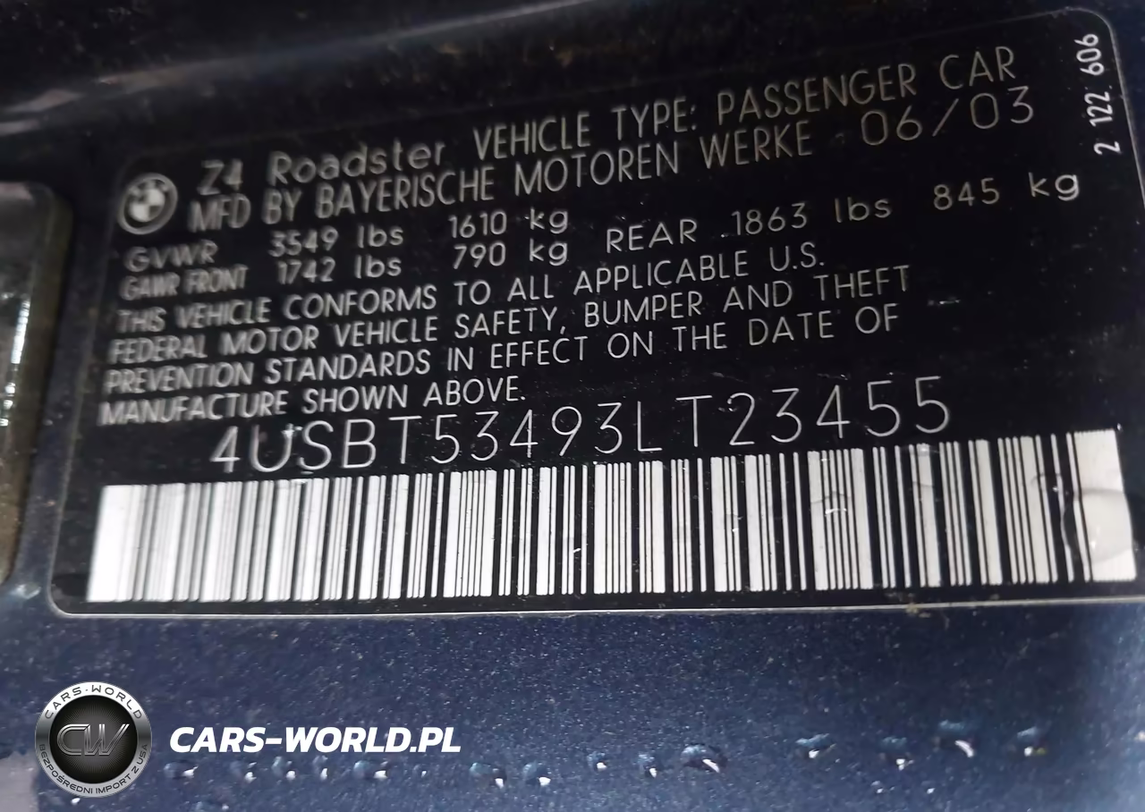 2003 BMW Z4 3.0I VIN:4USBT53493LT23455 - 9