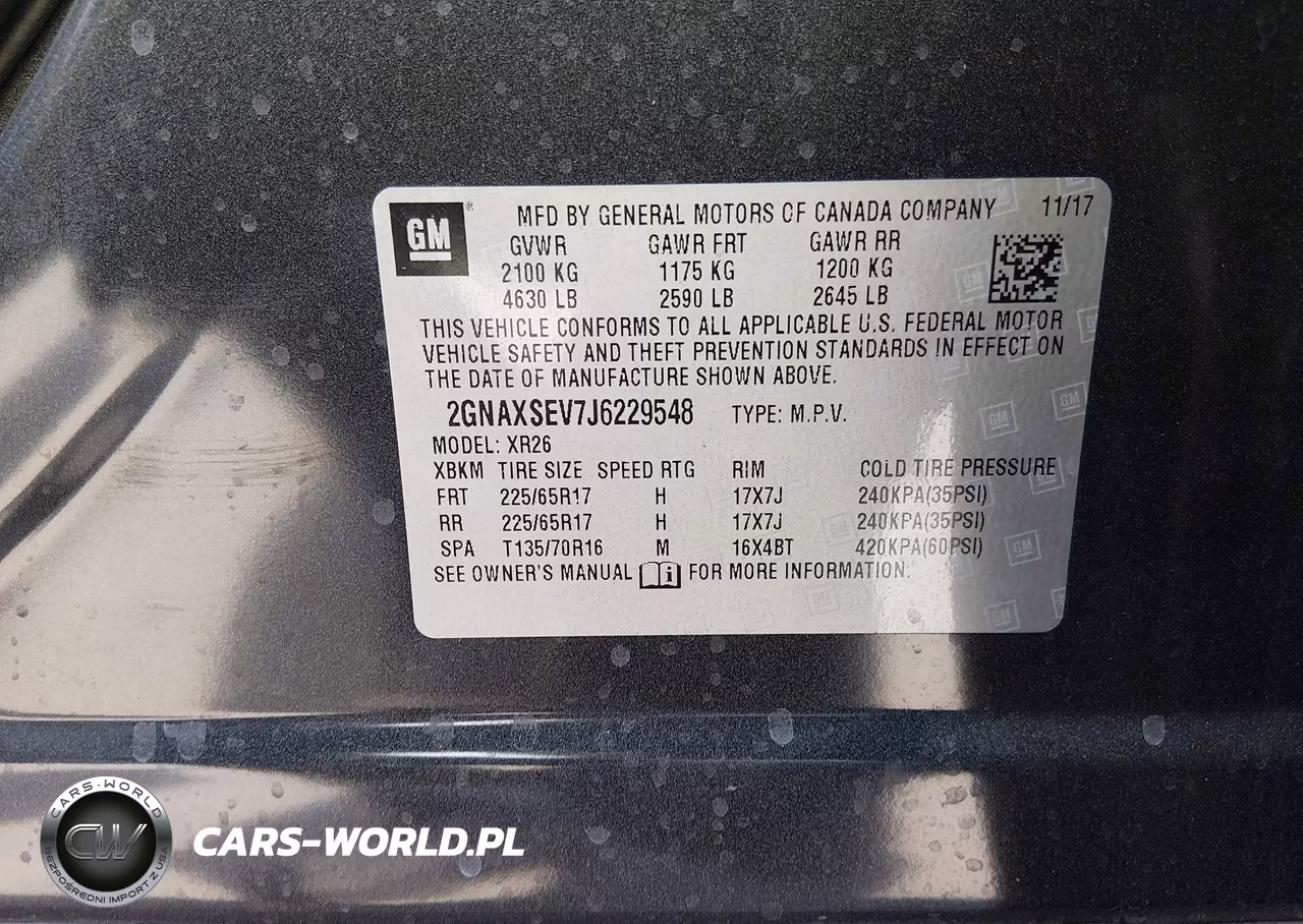 2018 Chevrolet Equinox Lt VIN:2GNAXSEV7J6229548 - 9
