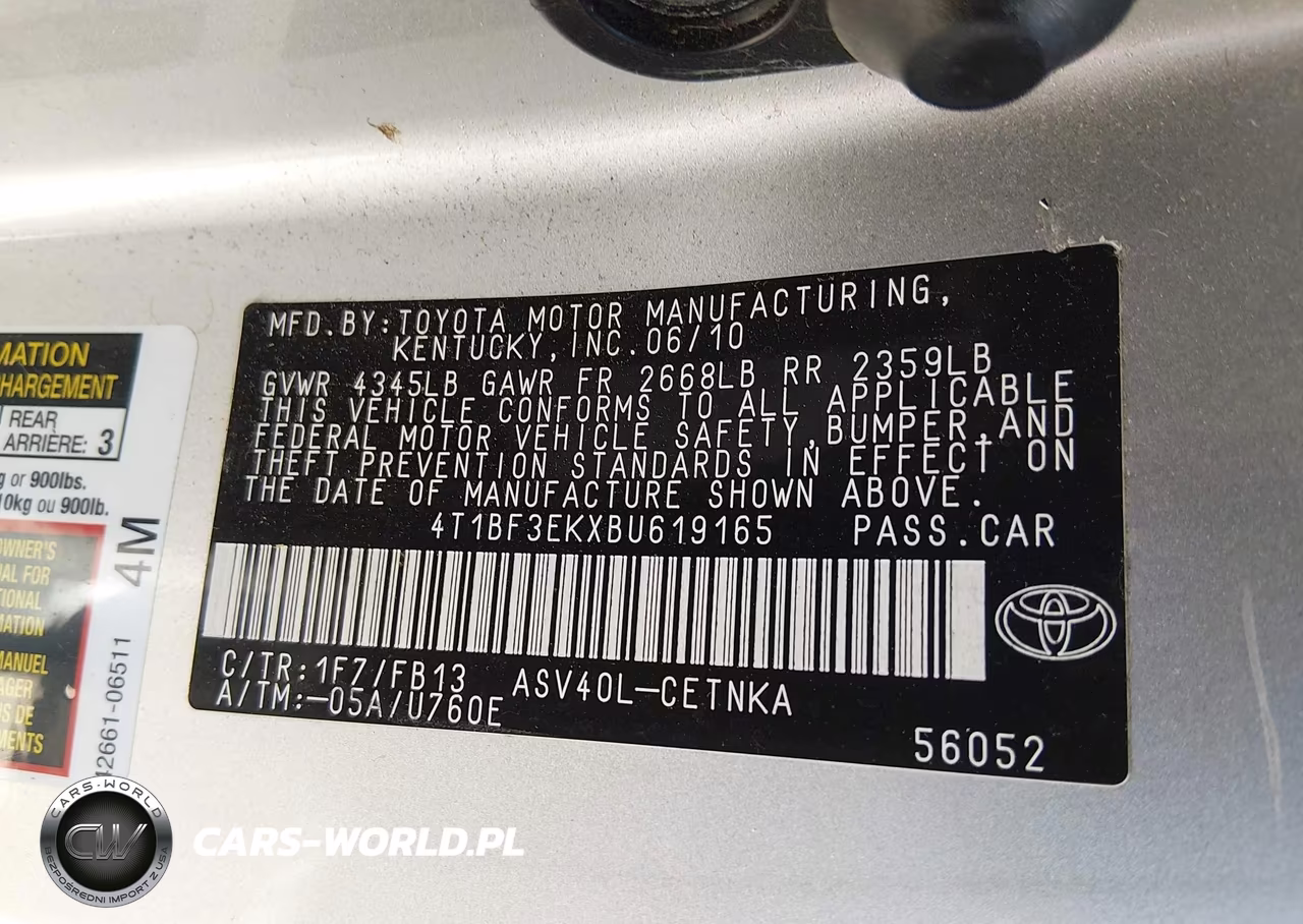 2011 Toyota Camry Le VIN:4T1BF3EKXBU619165 - 9