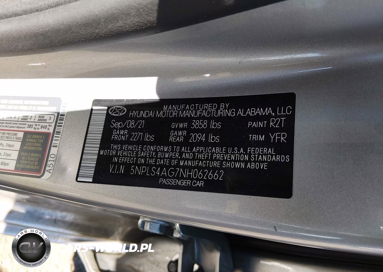 2022 Hyundai Elantra Sel VIN:5NPLS4AG7NH062662 - 9