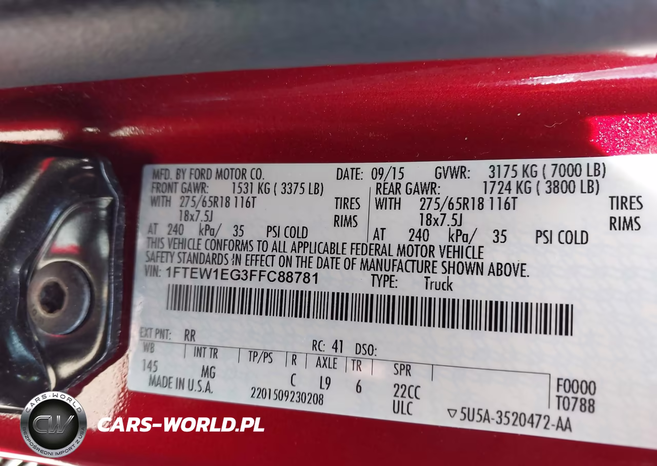 2015 Ford F-150 Xlt VIN:1FTEW1EG3FFC88781 - 9