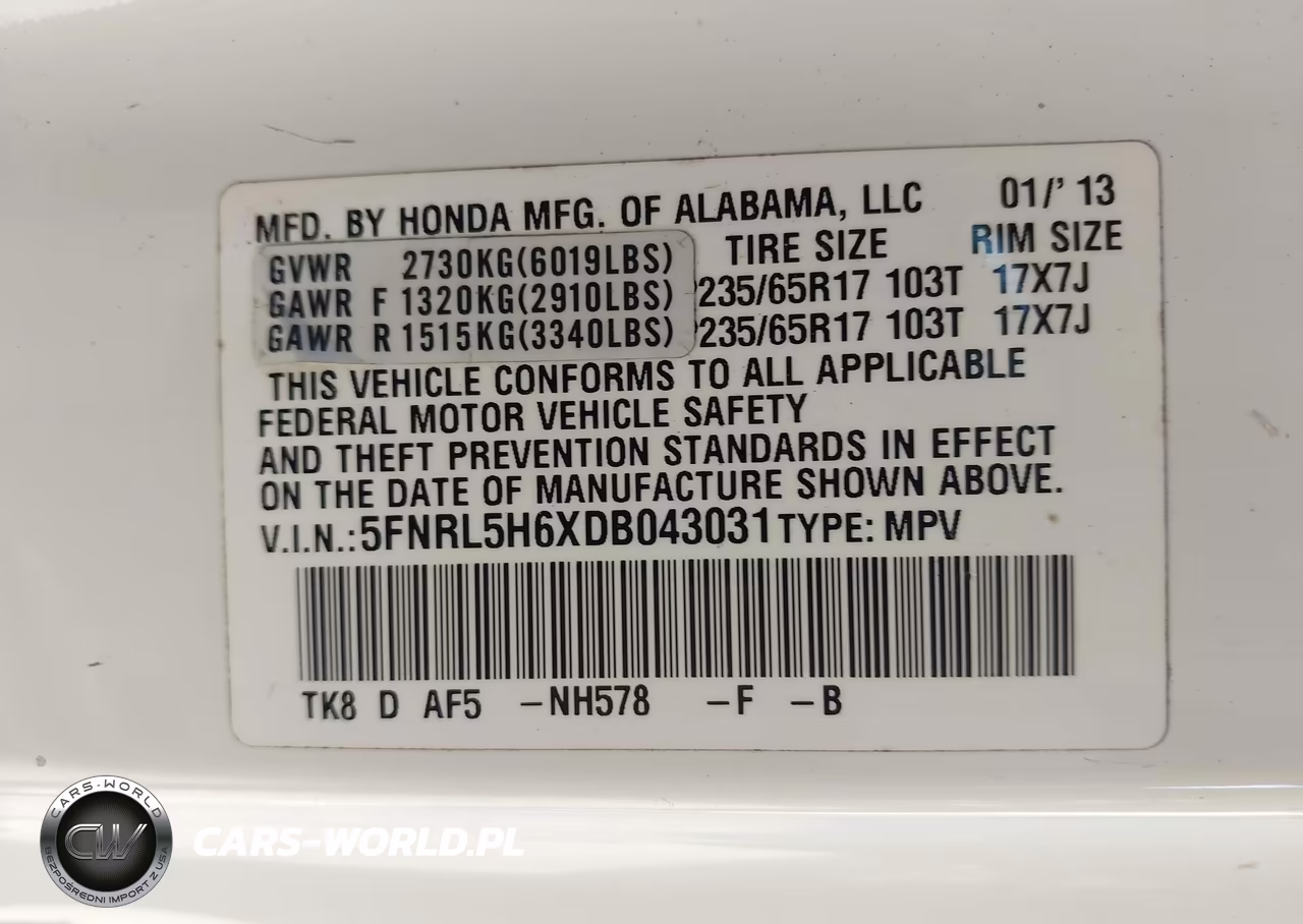2013 Honda Odyssey Ex-L VIN:5FNRL5H6XDB043031 - 9
