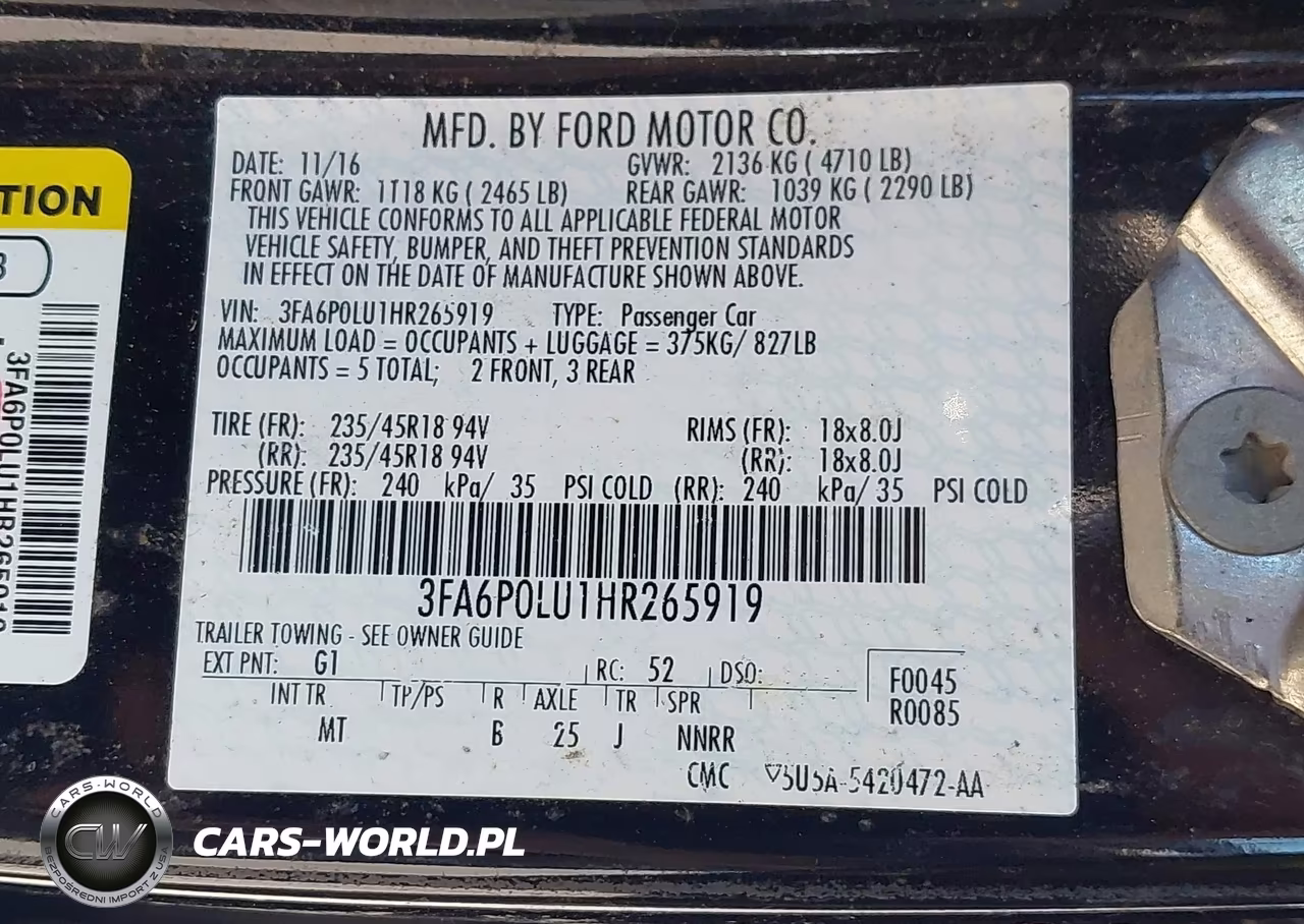2017 Ford Fusion Hybrid Se VIN:3FA6P0LU1HR265919 - 9