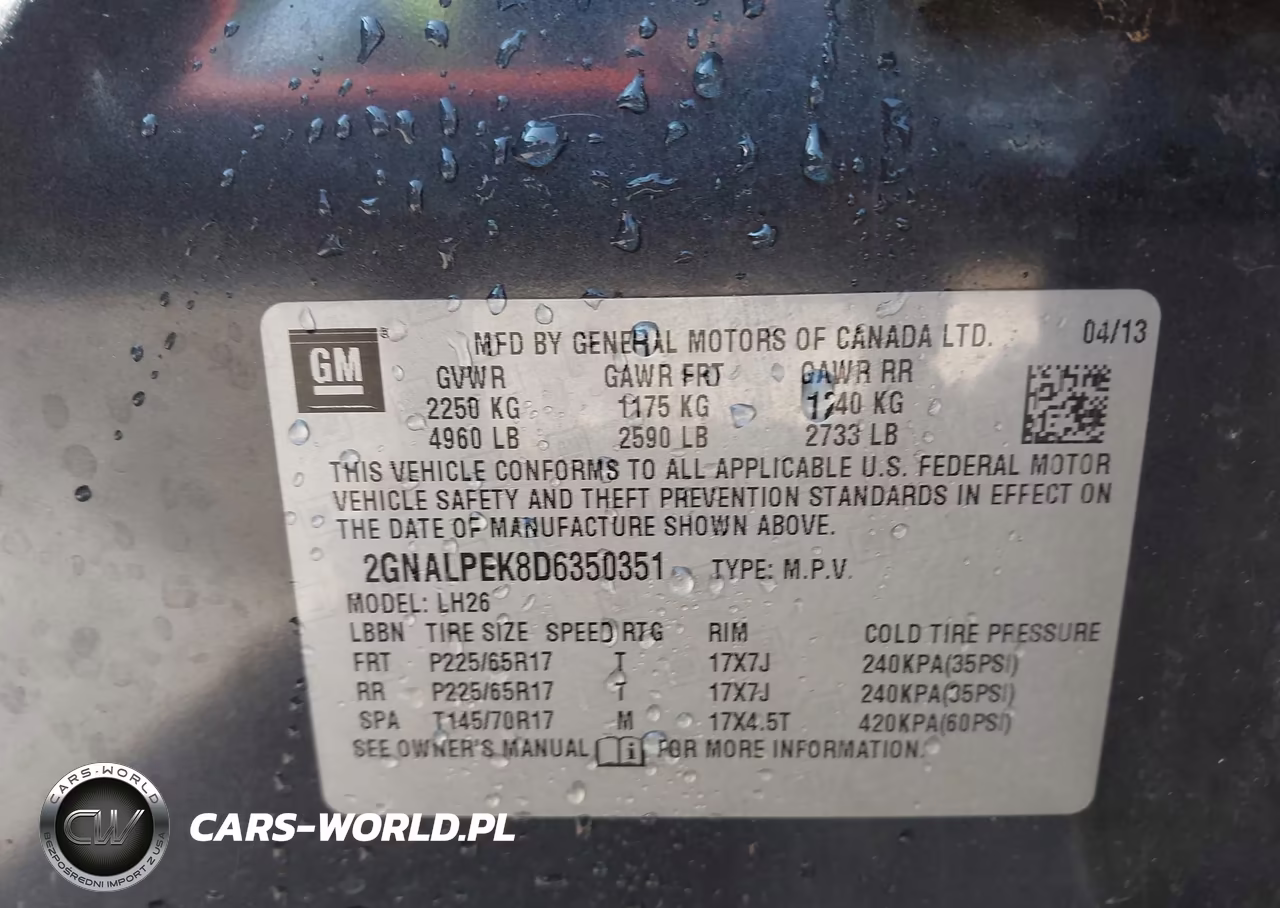 2013 Chevrolet Equinox 2Lt VIN:2GNALPEK8D6350351 - 9