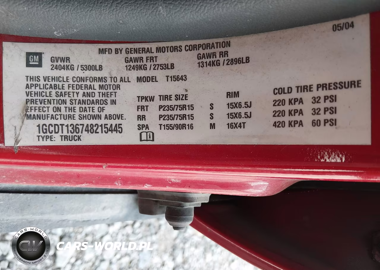 2004 Chevrolet Colorado Ls VIN:1GCDT136748215445 - 9