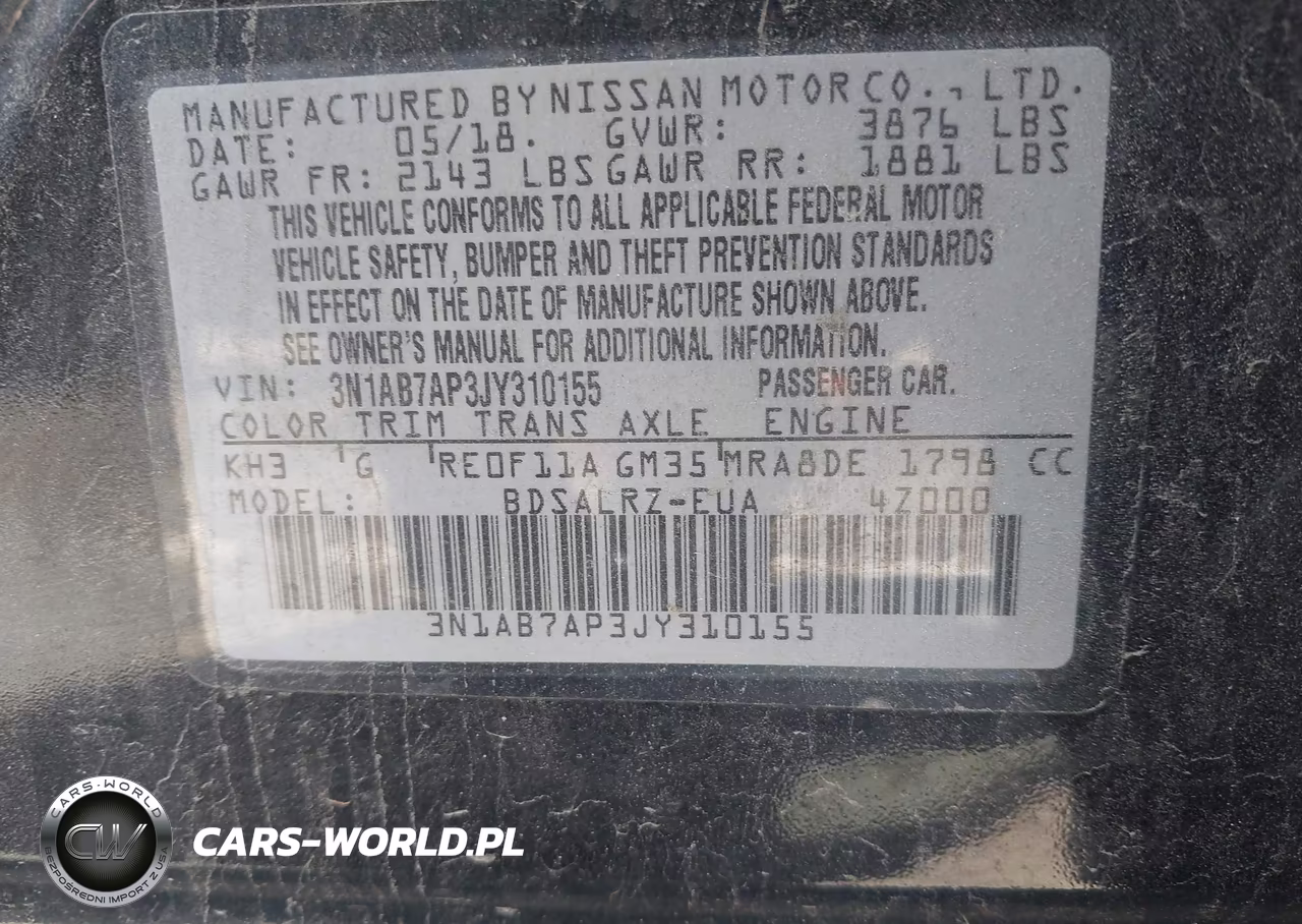 2018 Nissan Sentra Sr VIN:3N1AB7AP3JY310155 - 9