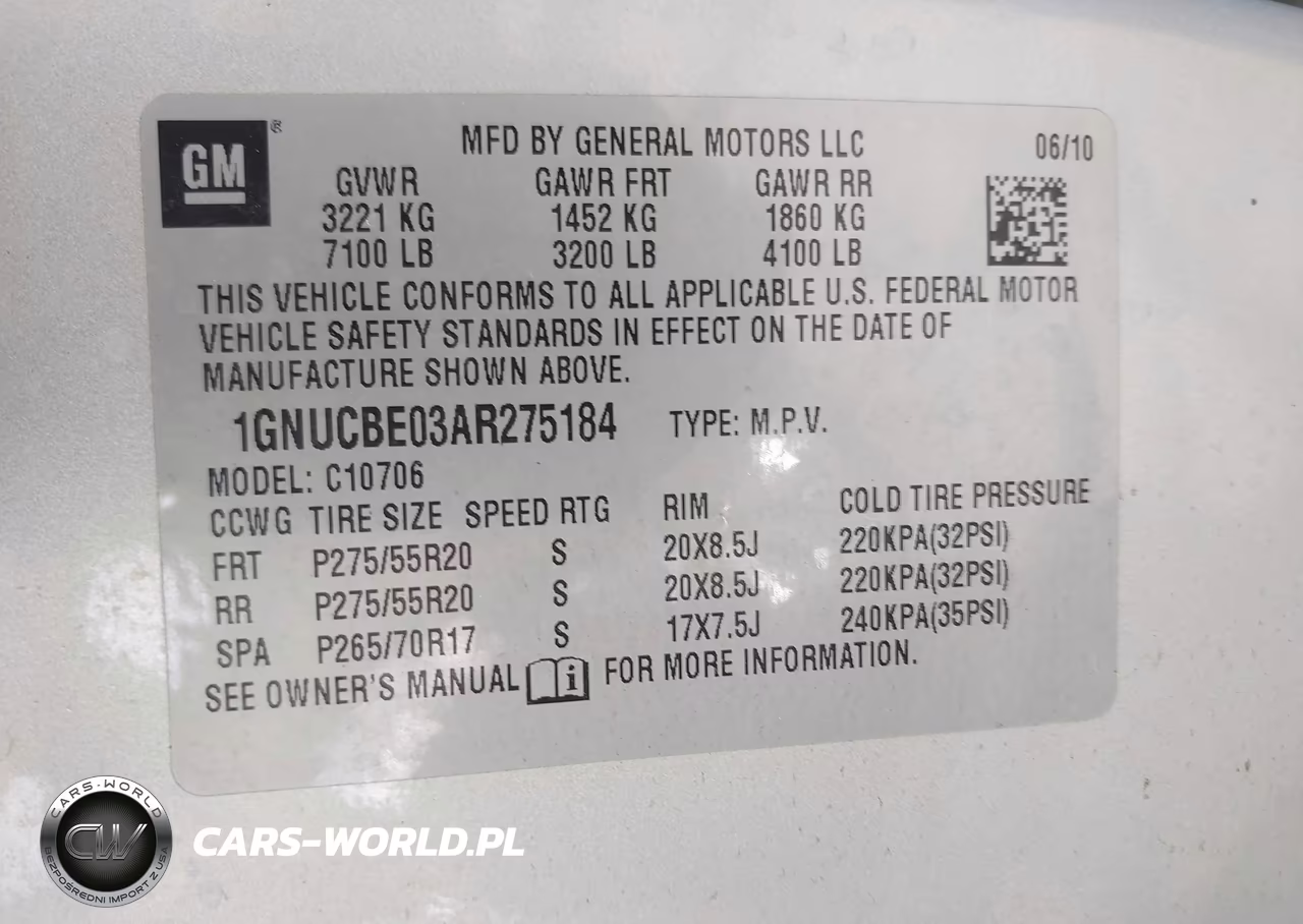 2010 Chevrolet Tahoe Lt VIN:1GNUCBE03AR275184 - 9