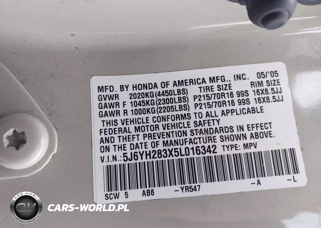 2005 Honda Element Lx VIN:5J6YH283X5L016342 - 9