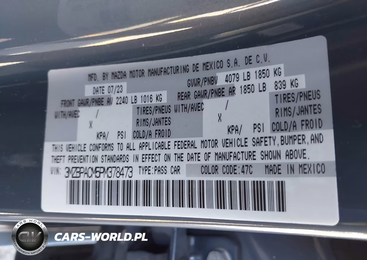 2023 Mazda Mazda3 2.5 S Carbon Edition VIN:3MZBPACM5PM378473 - 9