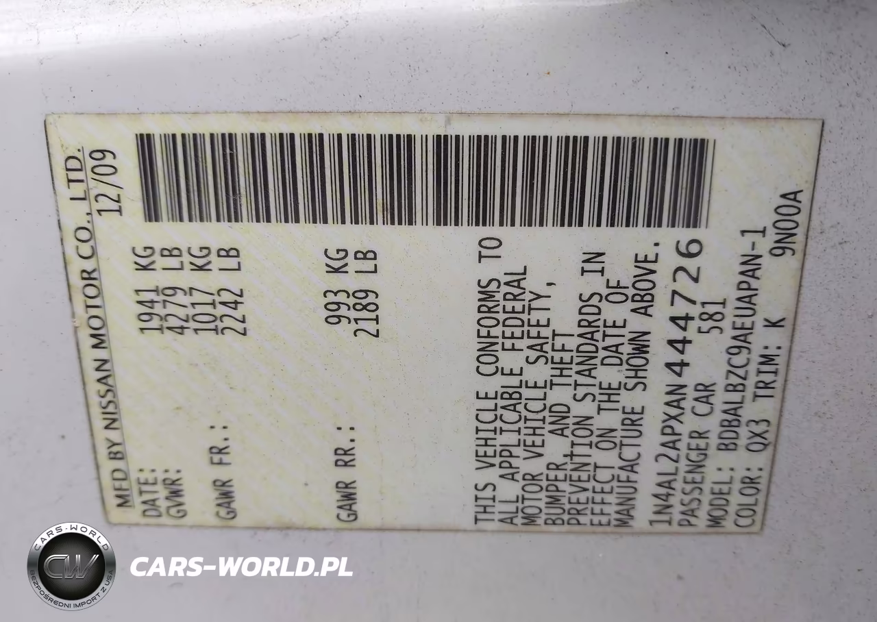2010 Nissan Altima 2.5 S VIN:1N4AL2APXAN444726 - 9